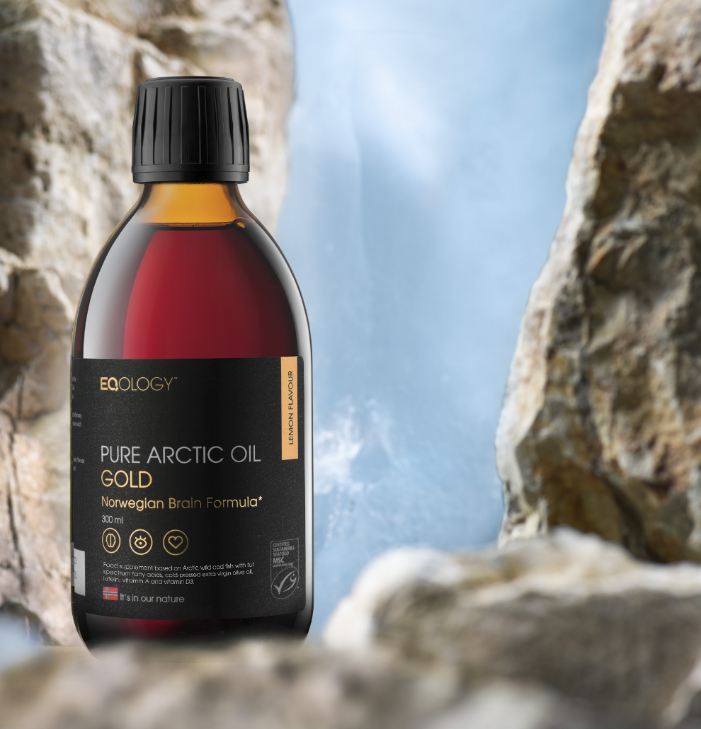 Fles Pure Arctic Oil Gold, natuurlijke vloeibare omega-3 visolie